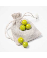 5 Kugeln hellgrün im Säckchen  