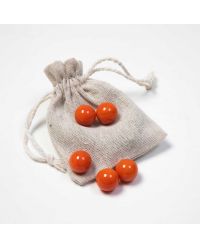 5 Kugeln orange im Säckchen  