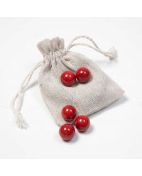 5 Kugeln rot im Säckchen  