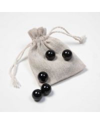 5 Kugeln schwarz im Säckchen  