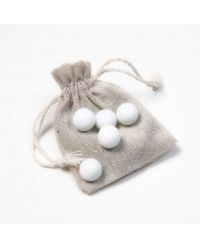 5 Kugeln weiß im Säckchen  