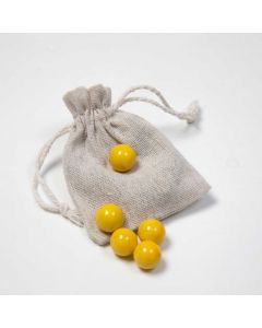5 Kugeln gelb im Säckchen  
