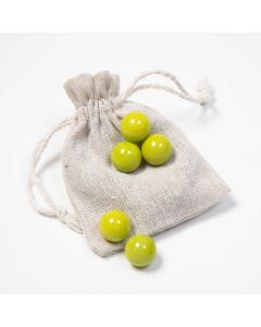5 Kugeln hellgrün im Säckchen  