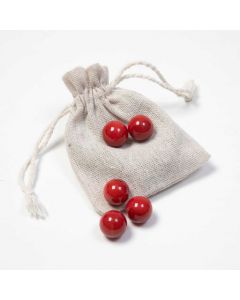 5 Kugeln rot im Säckchen  