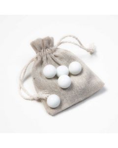 5 Kugeln weiß im Säckchen  