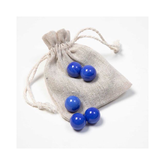 5 Kugeln blau im Säckchen  